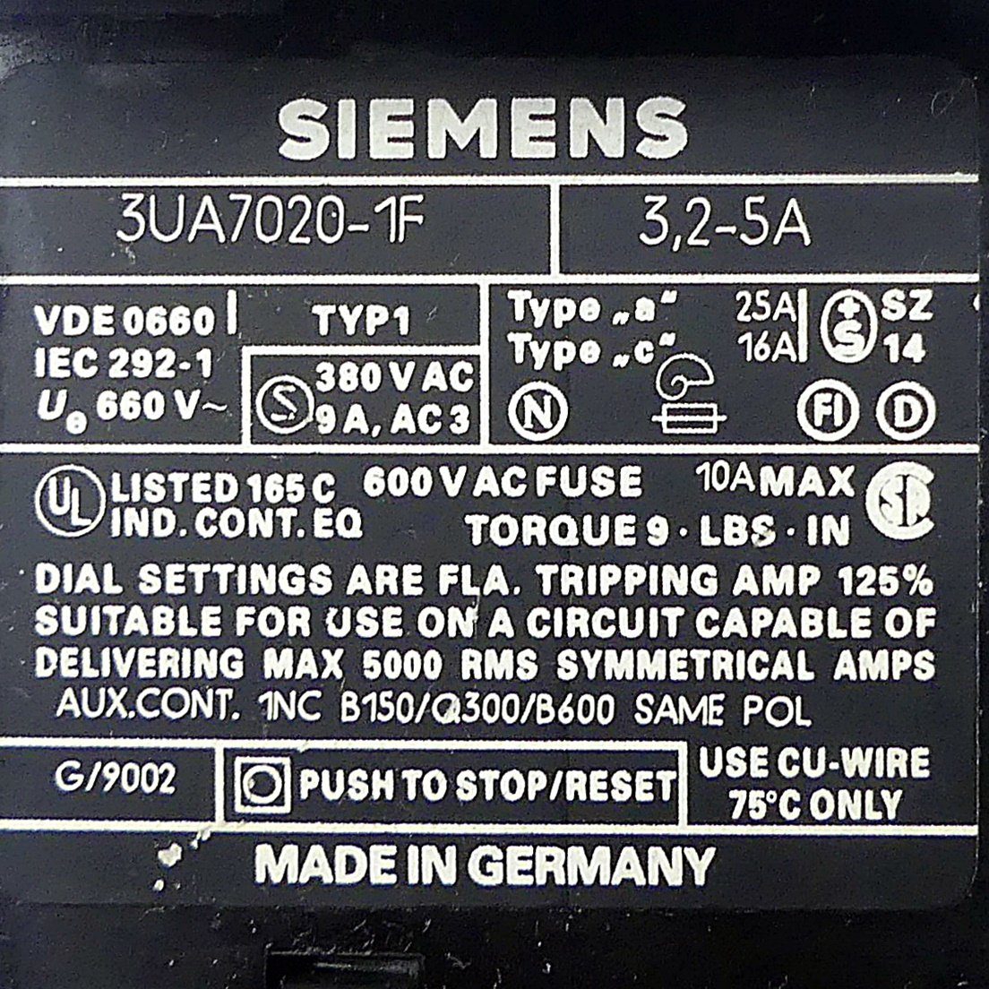 Überlastrelais 3UA70 20-1F 