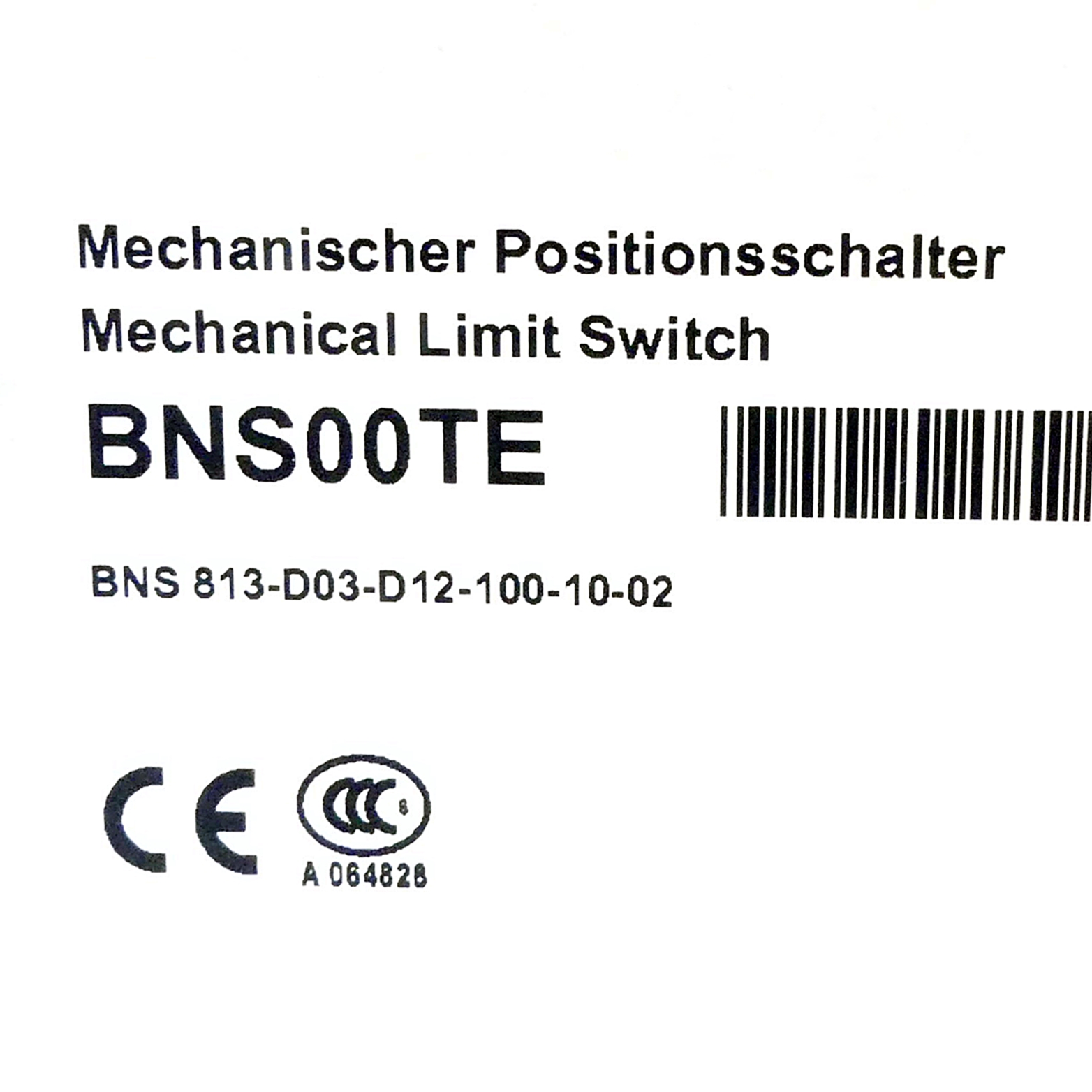 Mechanical limit switch BNS00TE 