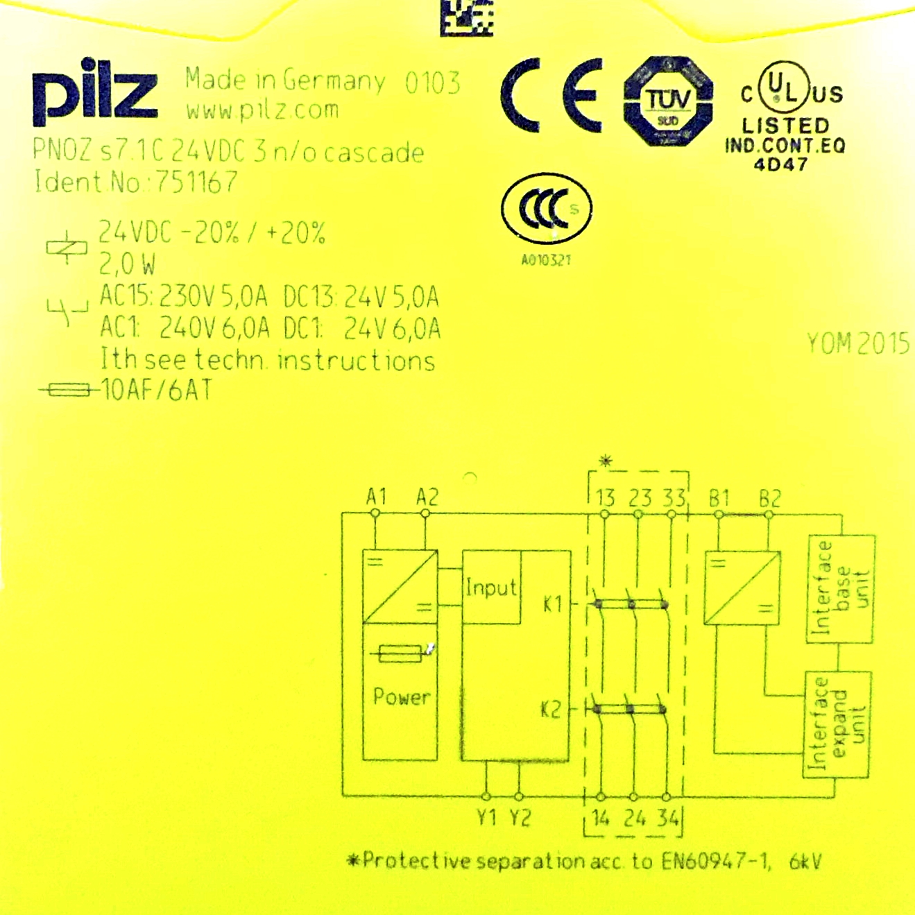 Sicherheitsrelais  PNOZ S7.1 C 24VDC 3N/O 