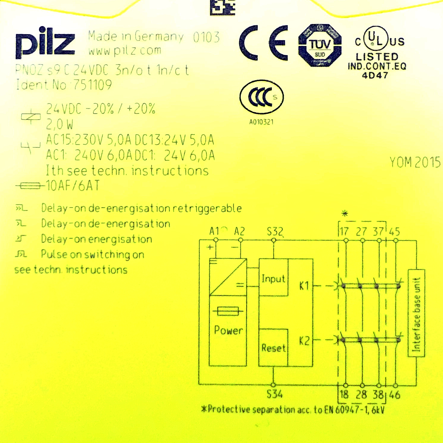 Safety relay PNOZ s9 24VDC 3n/o t 1n/c t 