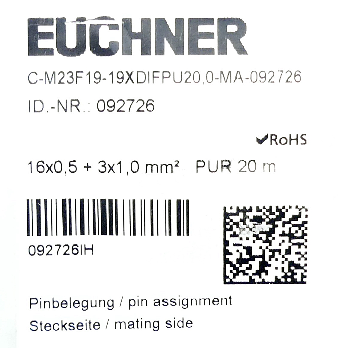 Connecting line C-M23F19-19XDIFPU20,0-MA 