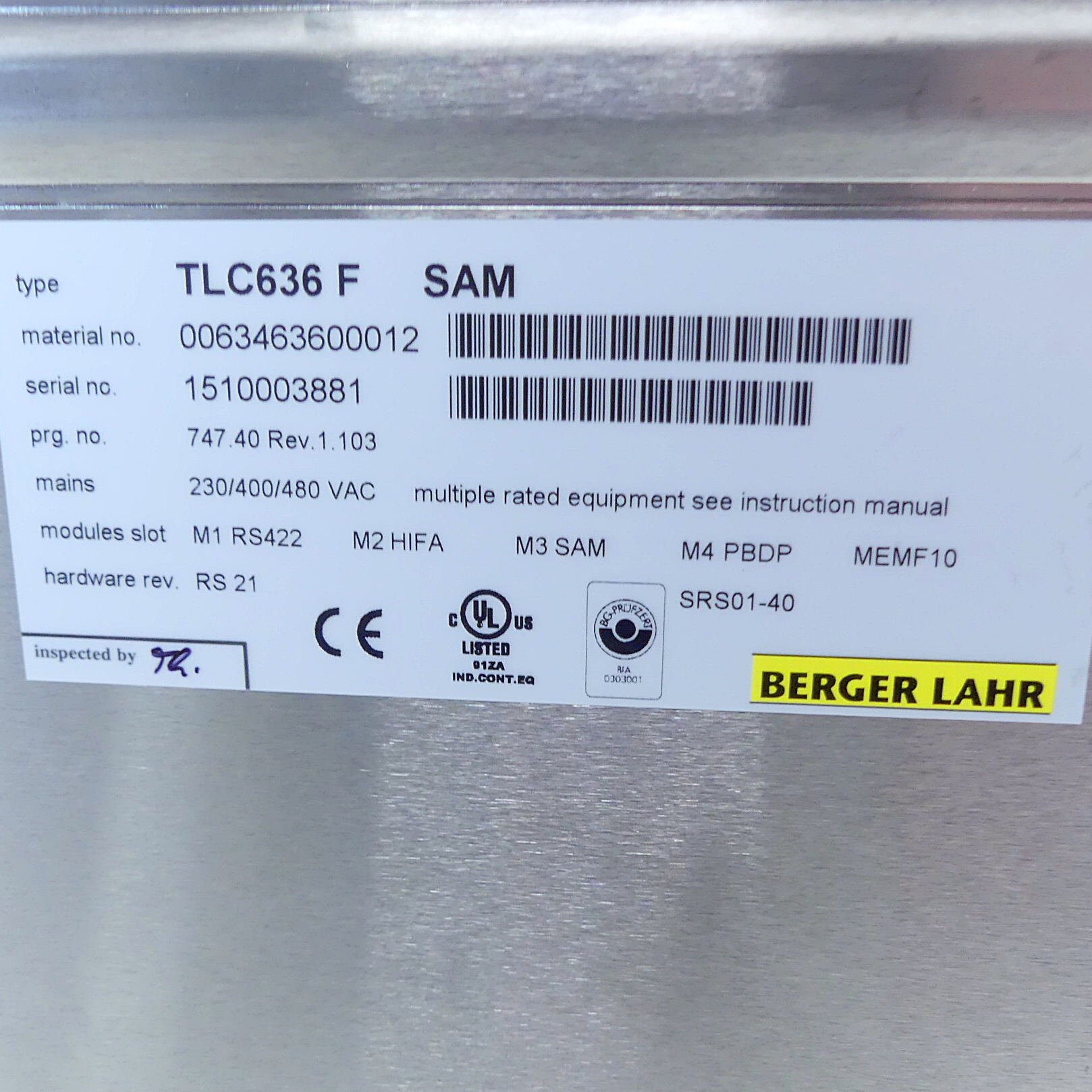 Twin Line AC servo motor control TLC636 F RS422/HIFA/SAM/PBDP 