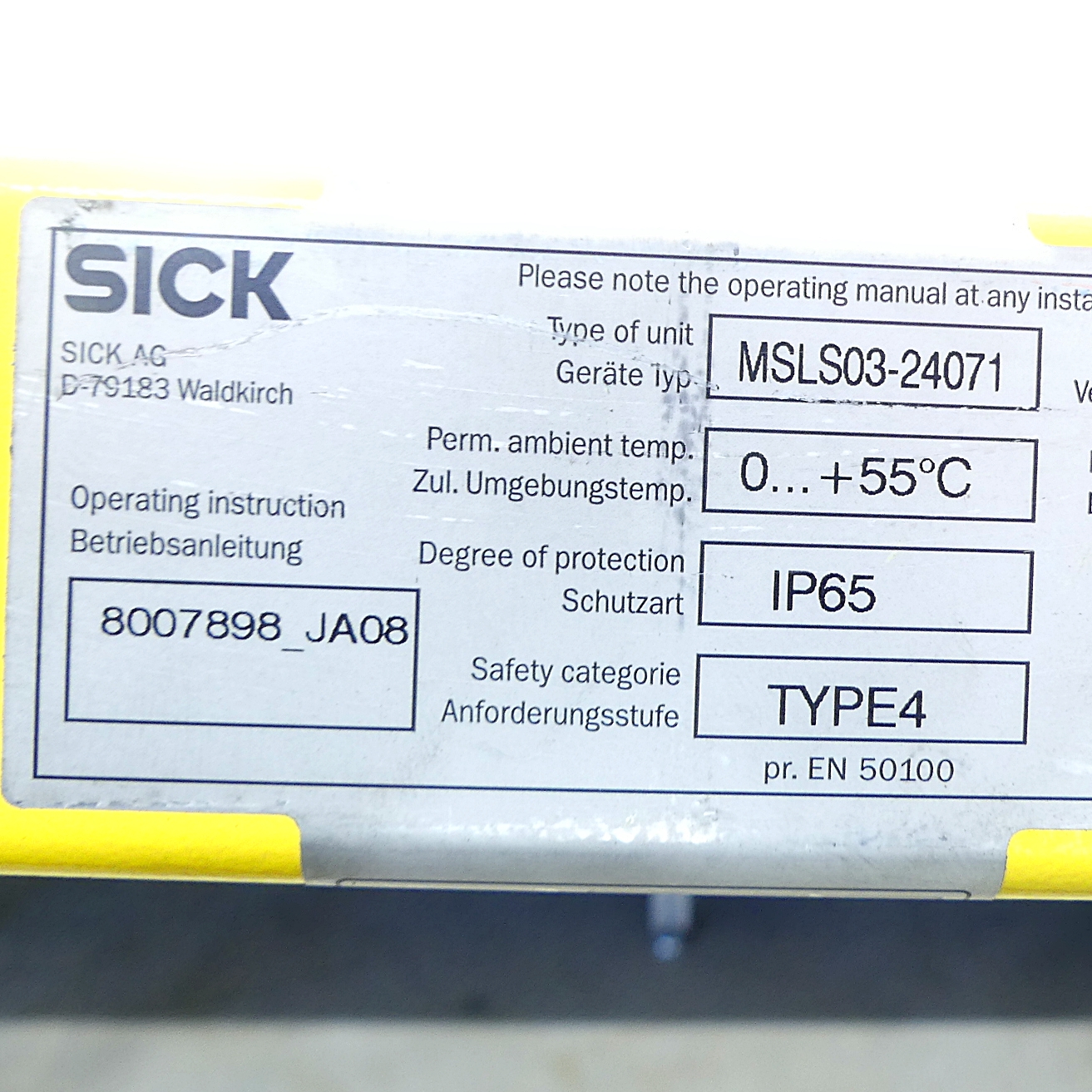 Security process transmitter MSLS03-24071 