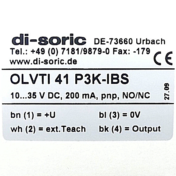 Glasfaser-Lichtleiter-Verstärker OLVTI 41 P3K-IBS 