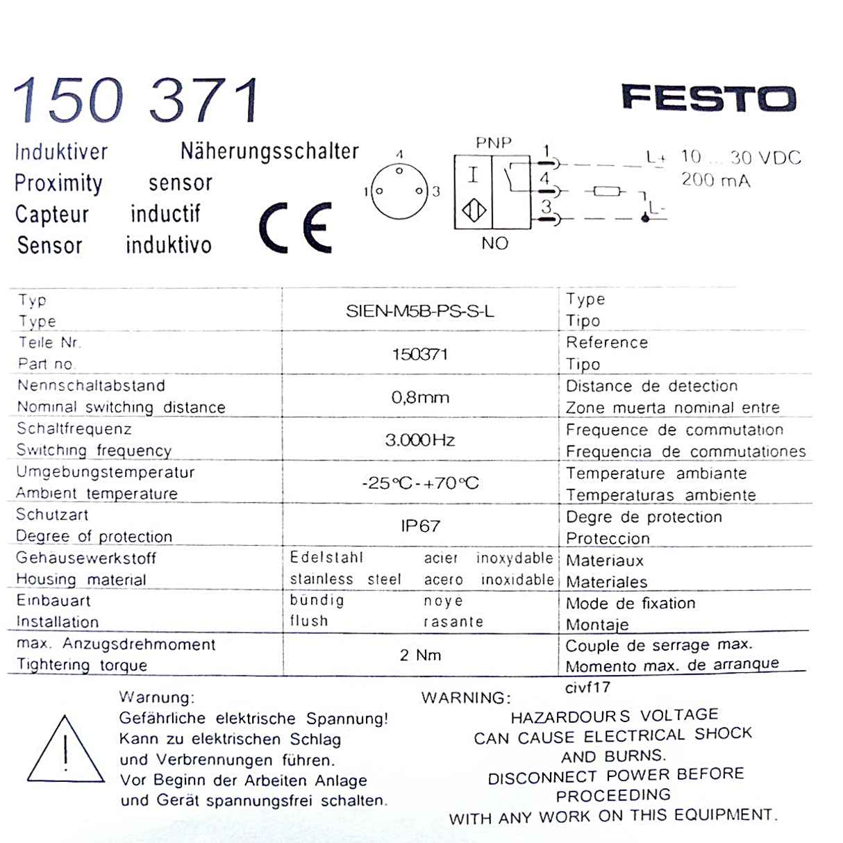 Sensor inductive 