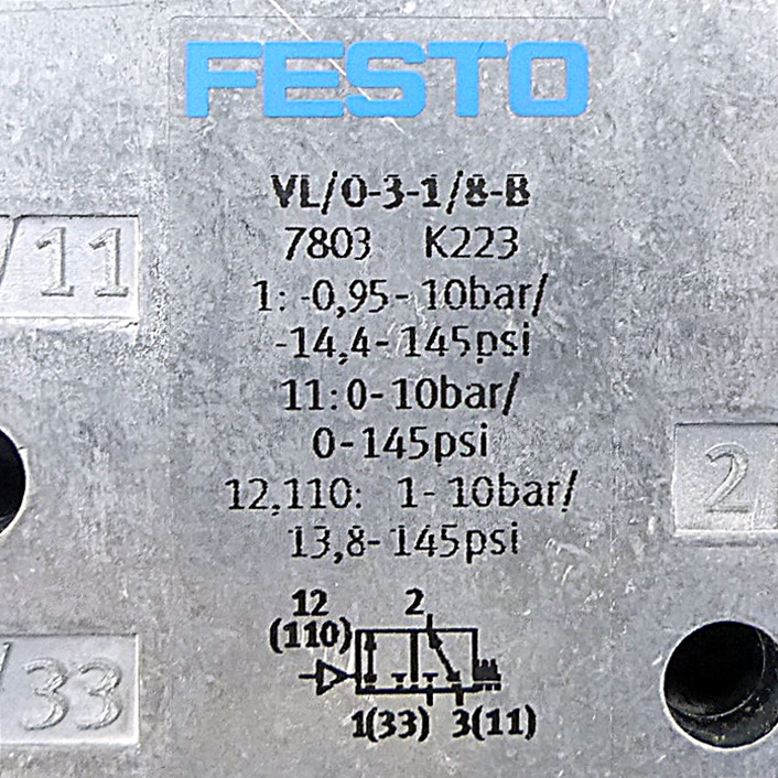 Pneumatic valve VL/O-3-1/8-B 