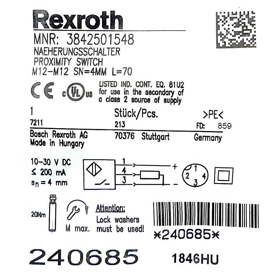 Proximity switch M12-M12 