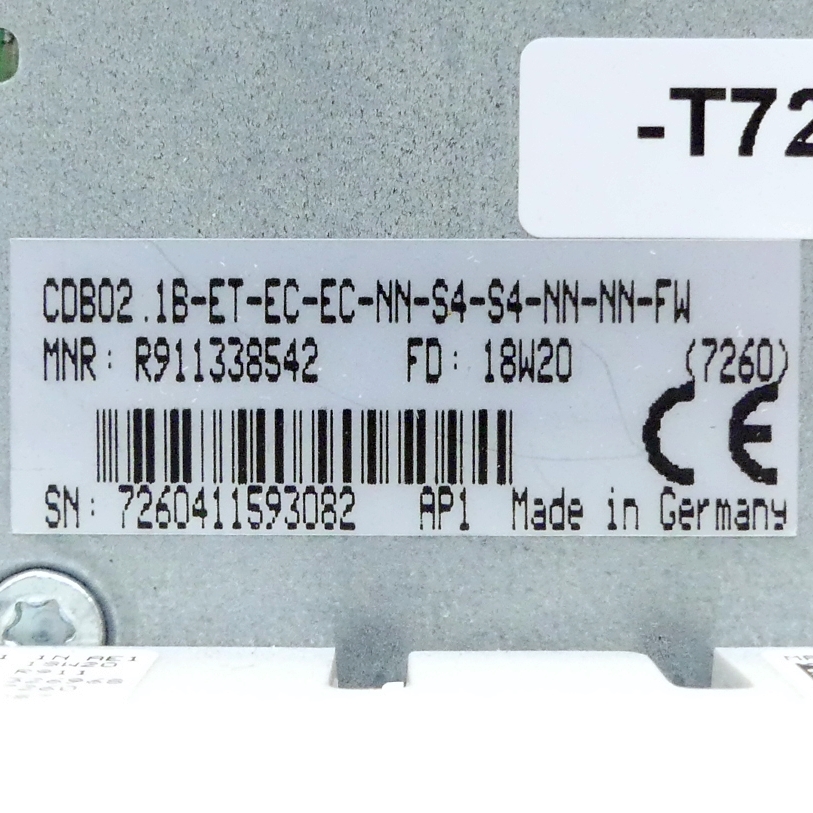 IndraDrive control unit CDB02.1B-ET-EC-NN-S4-S4-NN-NN-FW 