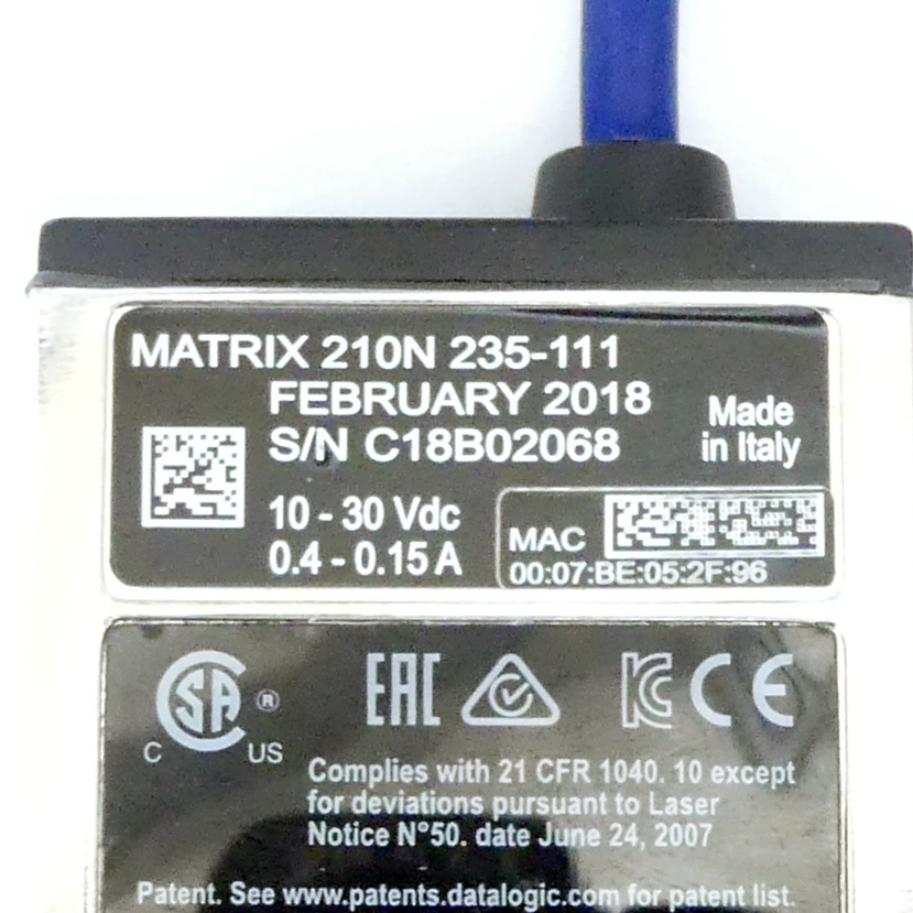 Ultra-compact industrial 2D code reader MATRIX 210N 