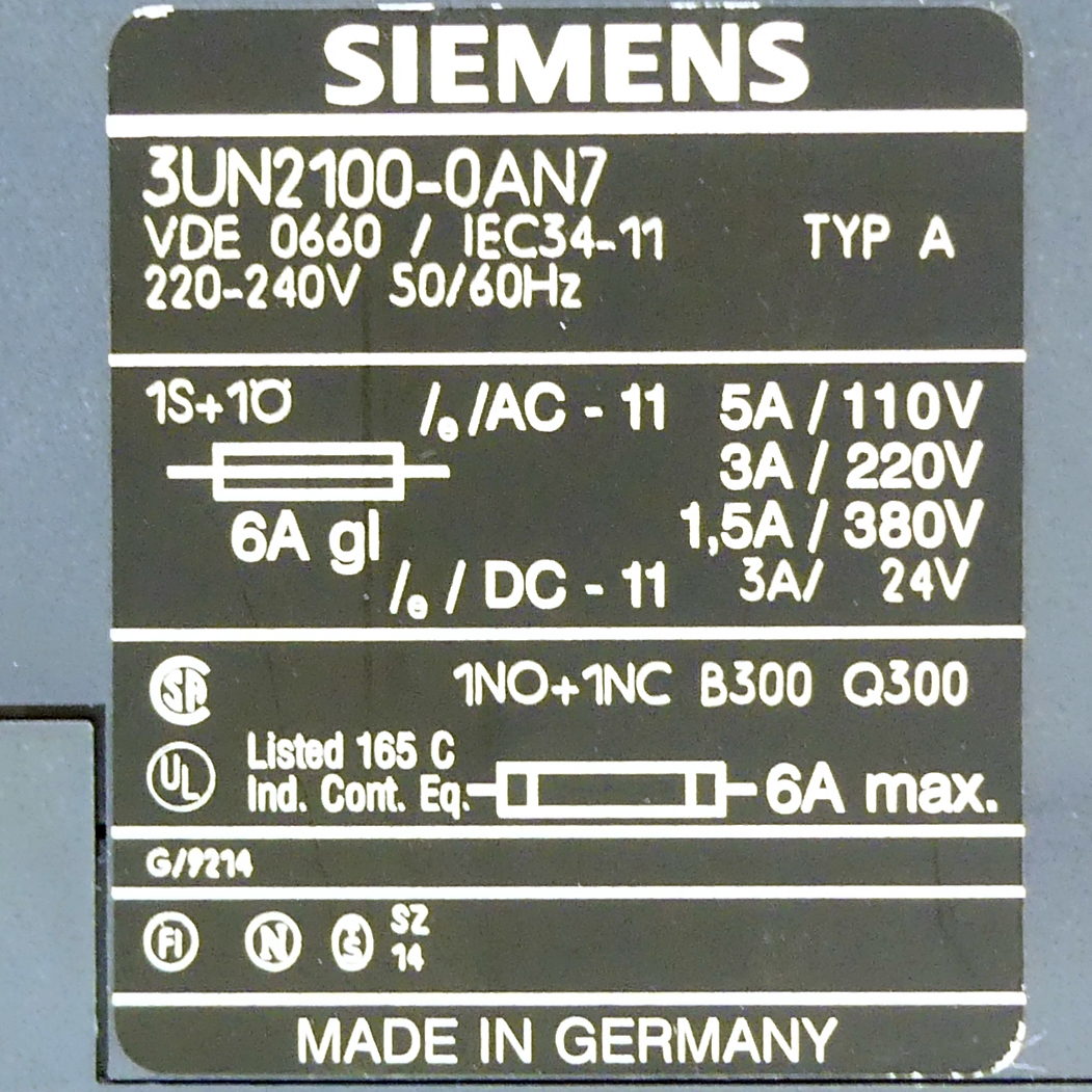 Motor protection switch 3UN2100-OAN7 