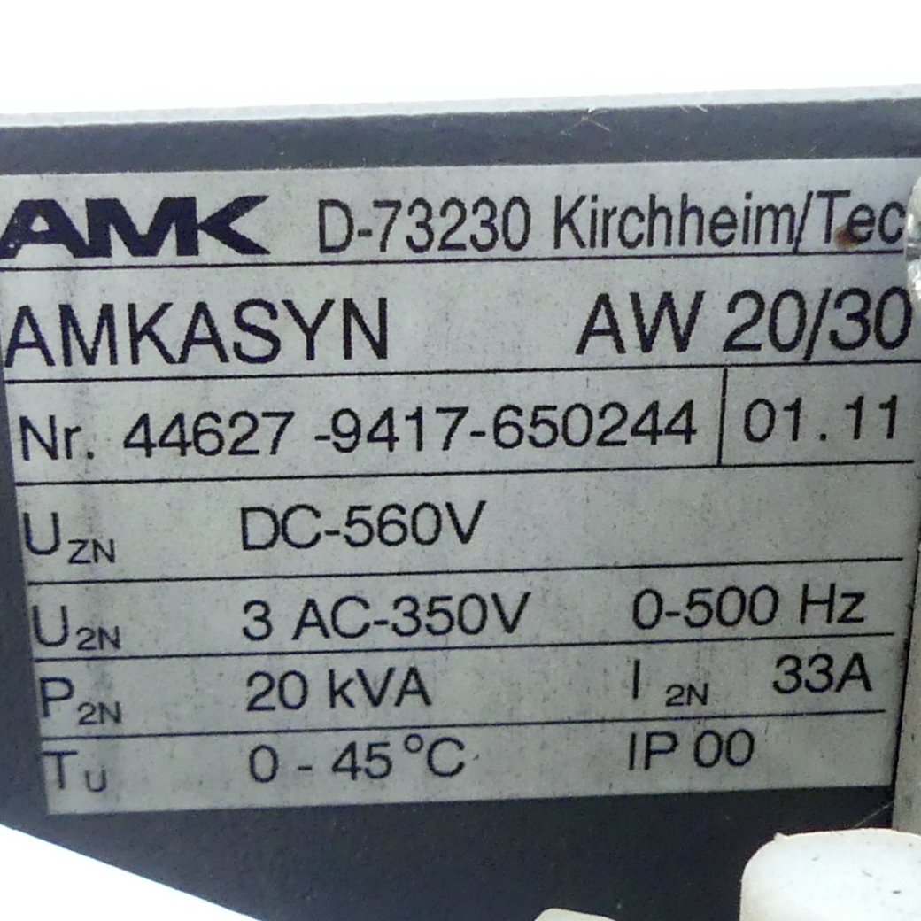 Wechselrichter AMKASYN AW 20/30 (Version 01.11) 