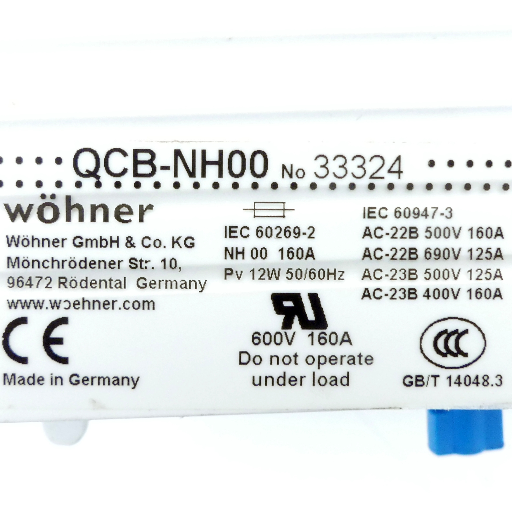 NH-Sicherungs-Lasttrennschalter QCB-NH00 