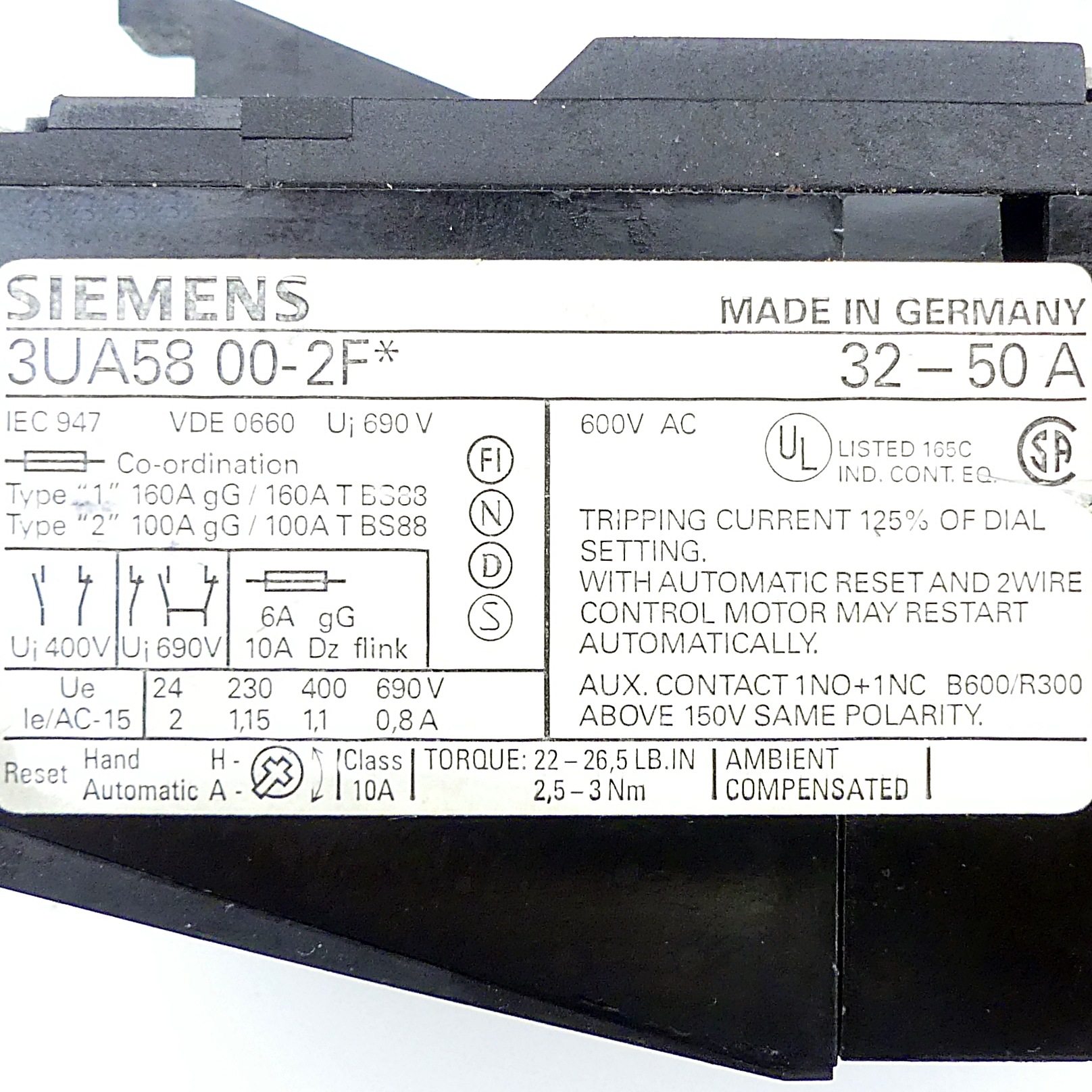 Overload relay 32-50A 