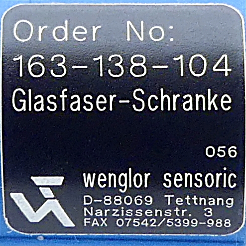 Glasfaserlichtleiter-Schranke 