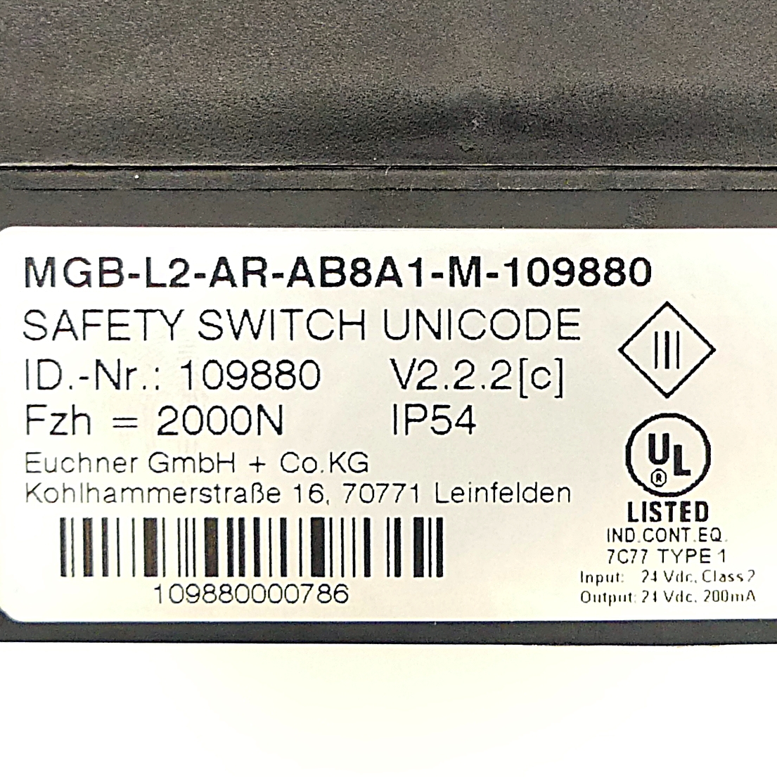 Sicherheitssteuergerät MGB-L2-AR-AB8A1-M 