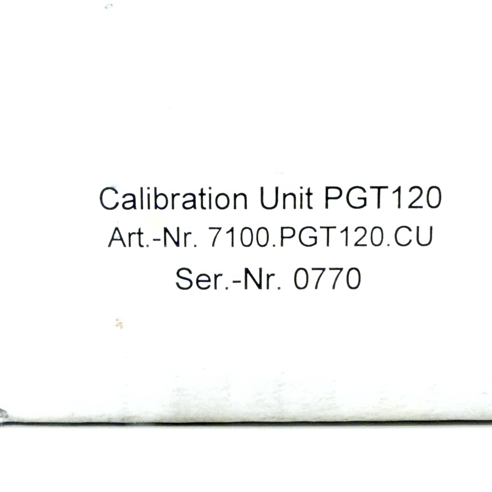 Calibration Unit for PGT120 