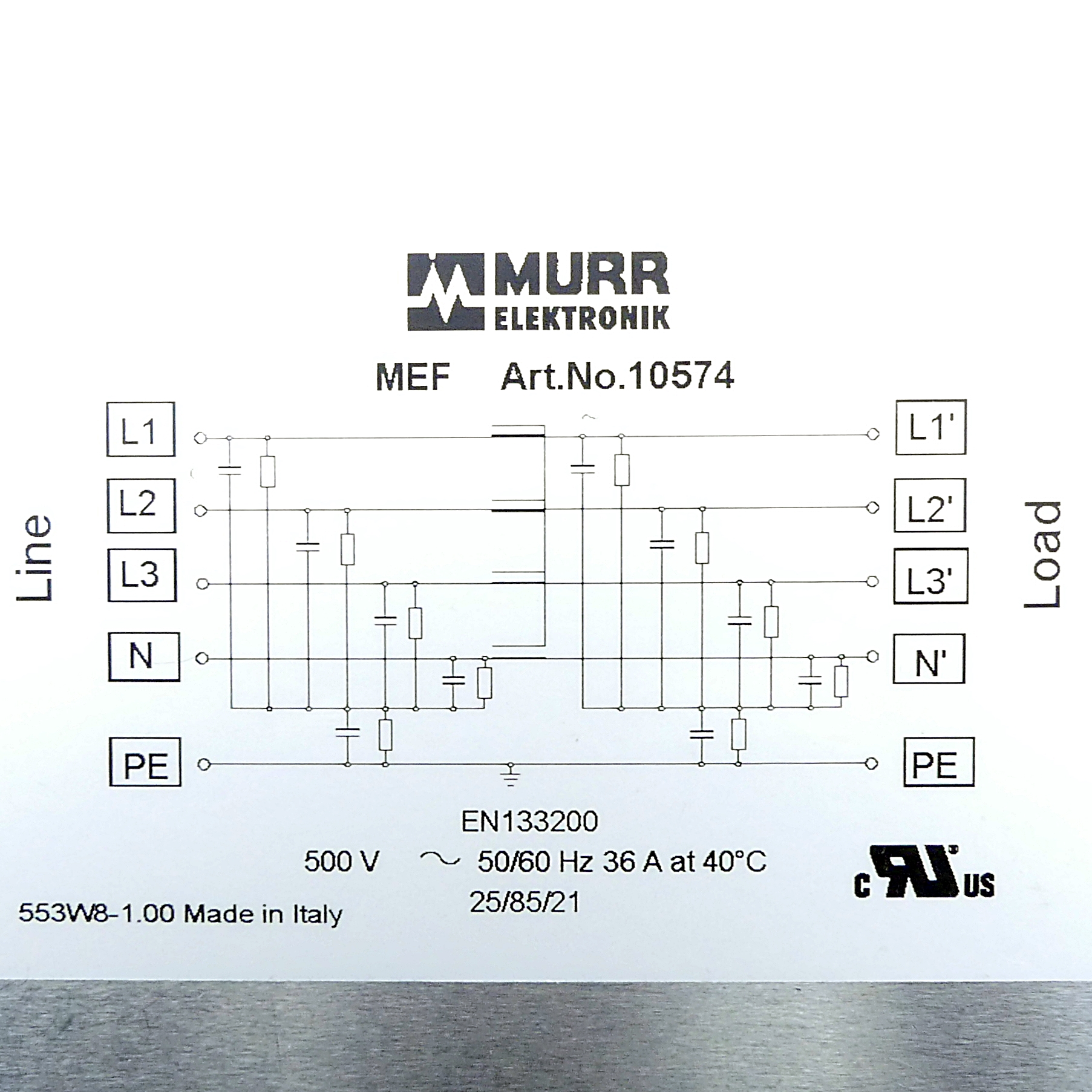 MEF mains interference filter 