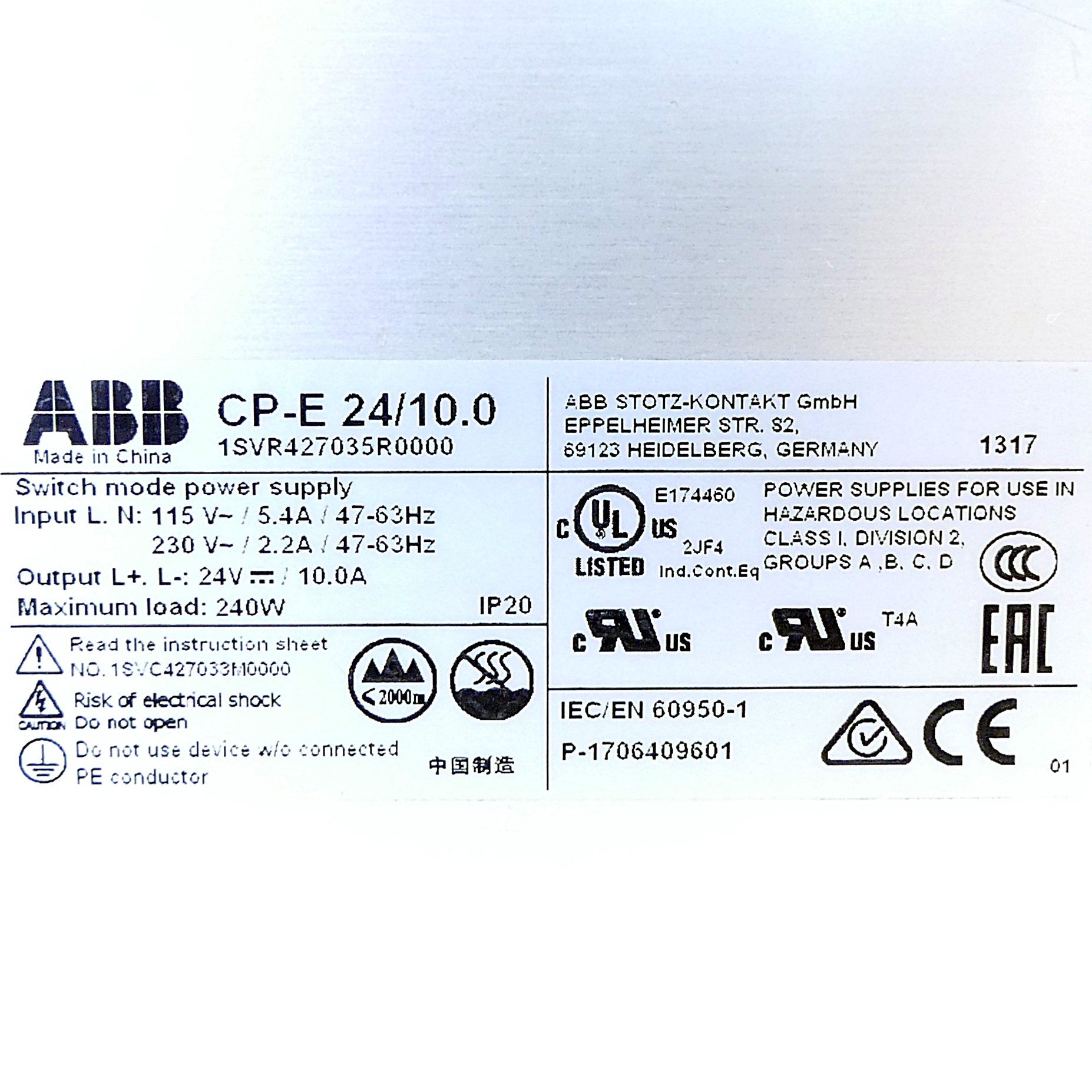 Power supply CP-E 24/10.0 