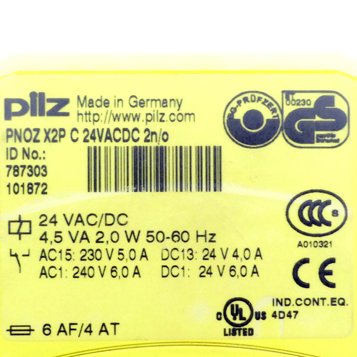 Safety Relay PNOZ X2P C 24VACDC 2n/o 