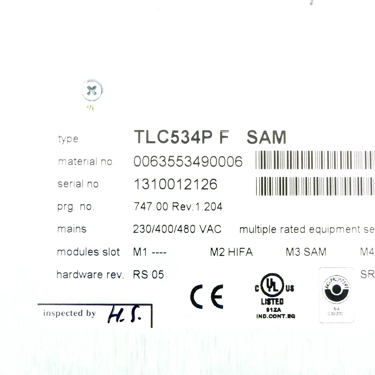 Twin Line AC-Servomotor Steuerung IP54 TLC536 F -/HIFA/SAM/PBDP 