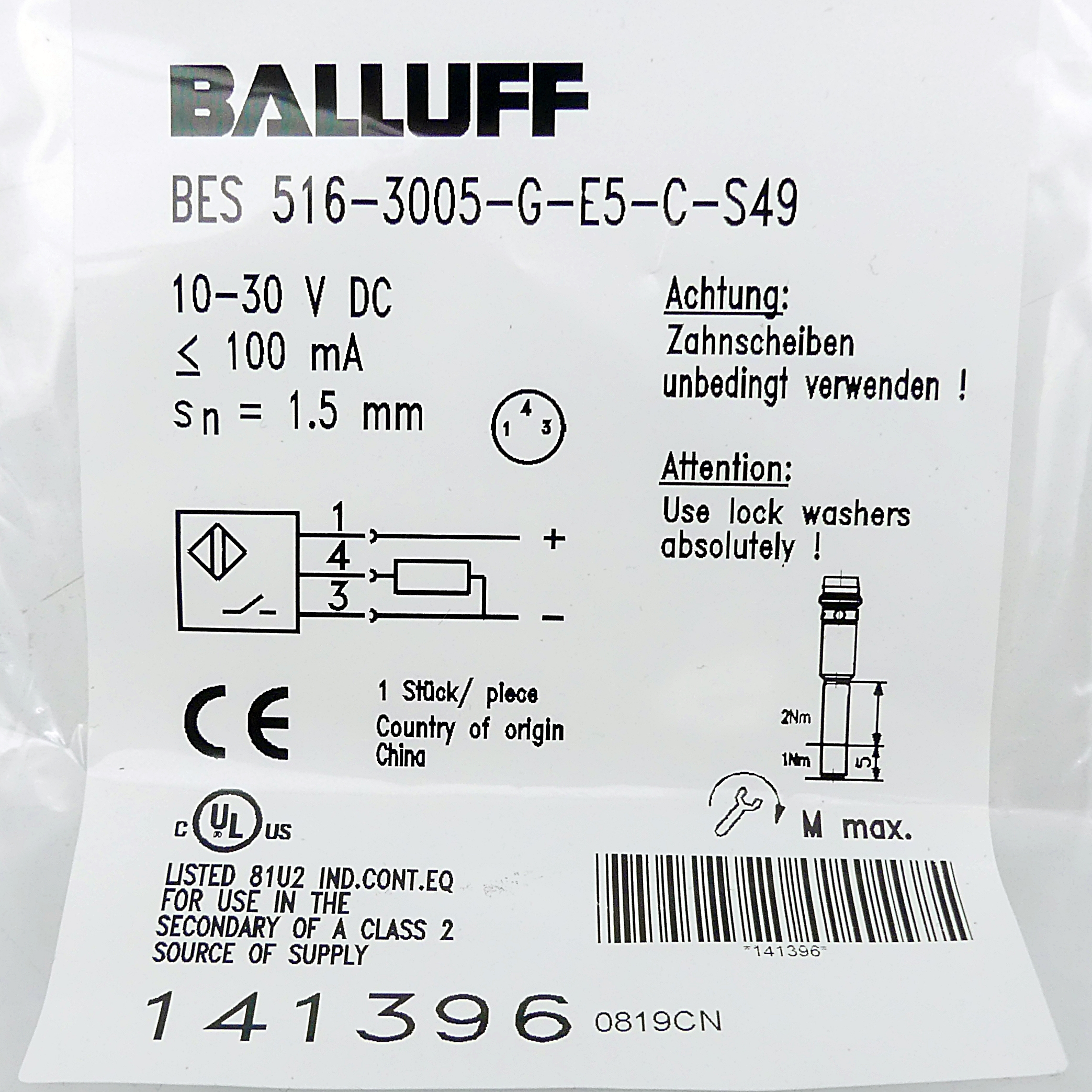 Inductive sensor BES00HF 