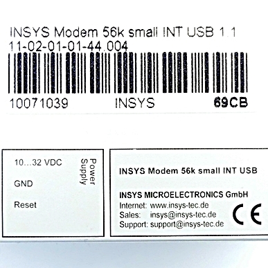 Industry modem 56k small INT USB 1.1 