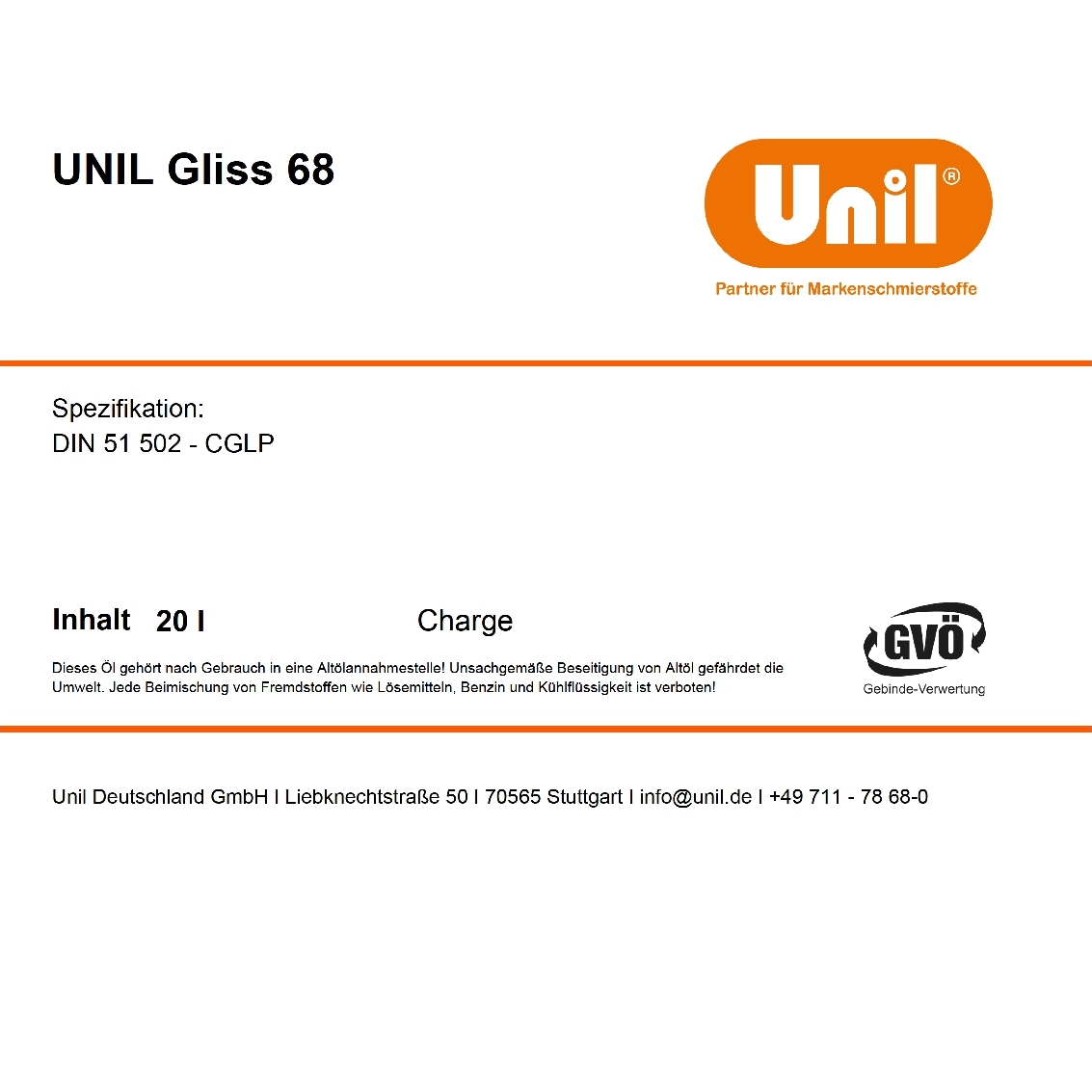 20 Liter Gliss 68 