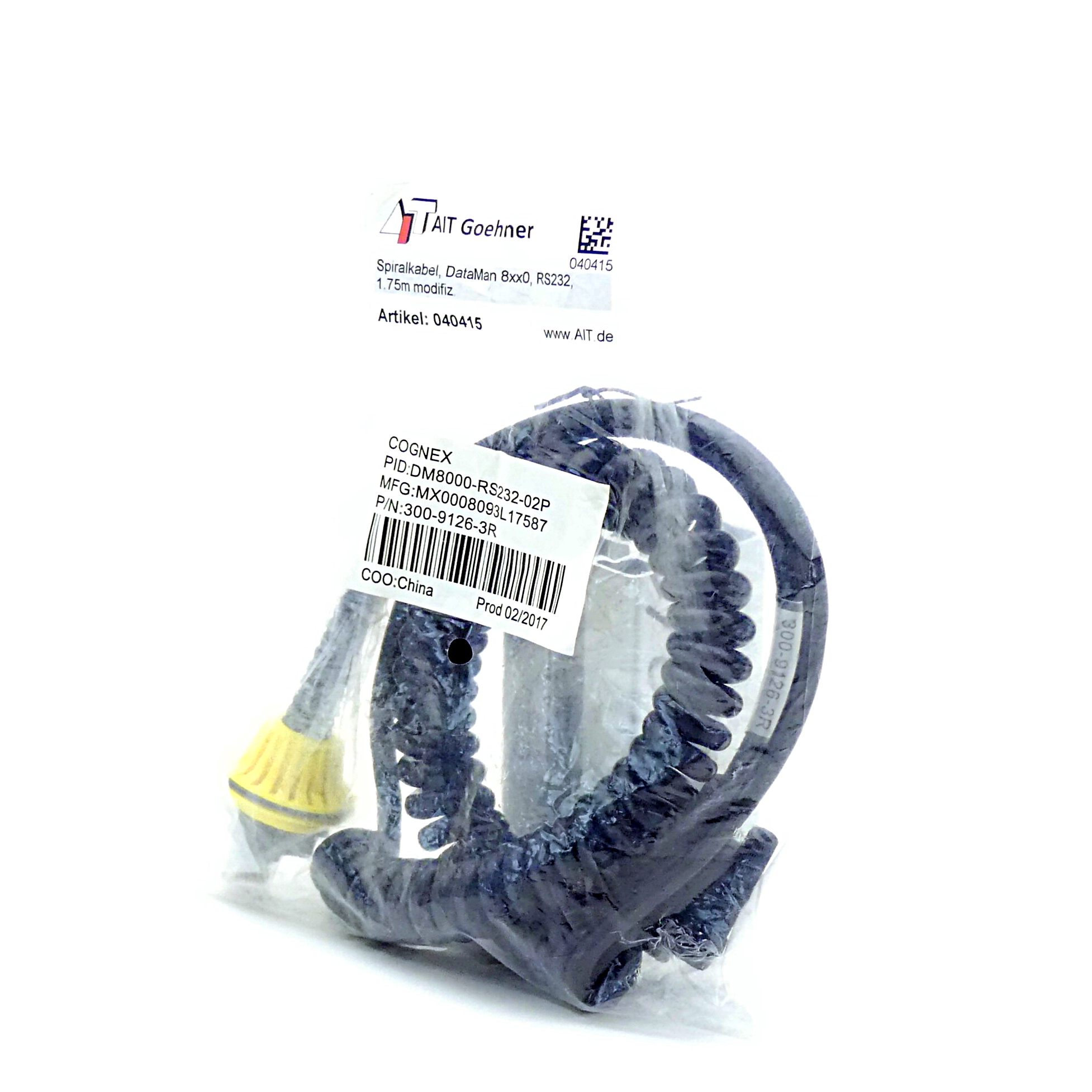 Spiral cable, DataMAn 8xx0, RS232, 1.75m 