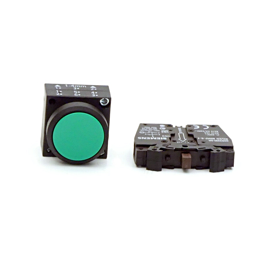 2 Pieces push-button green 