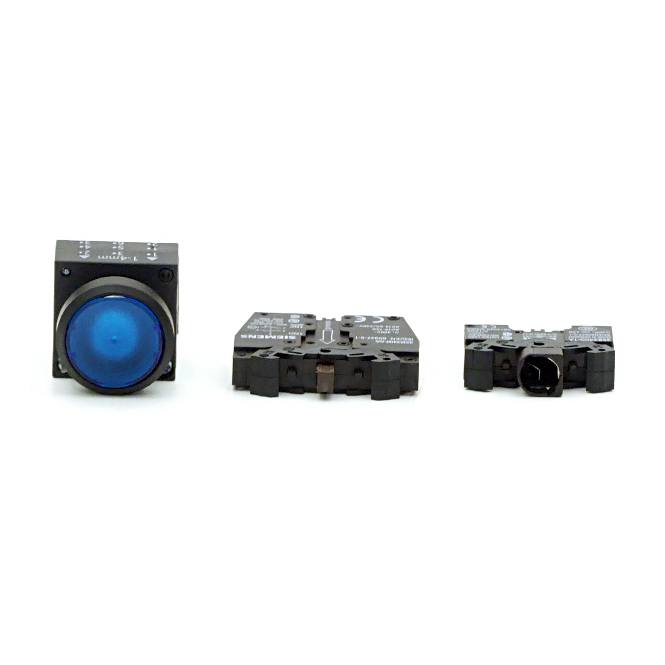 2 Pieces push-button blue 