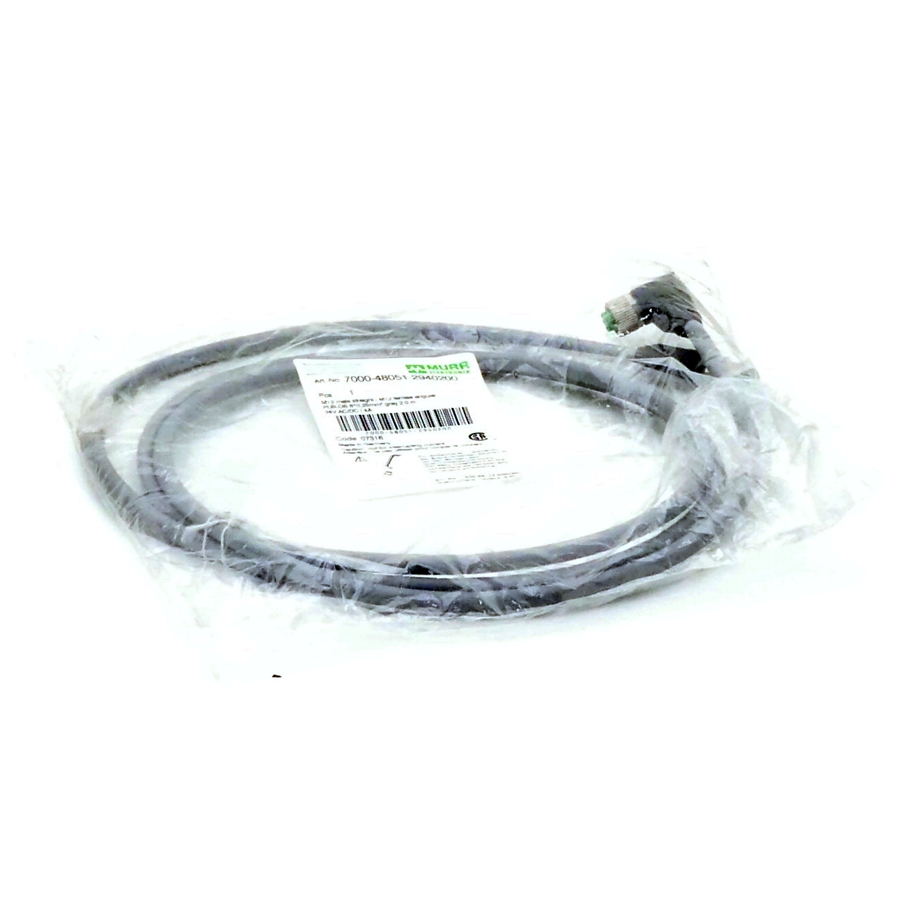 Profibus Cable M12 St. 0° / M12 Bu. 90° B-cod. 