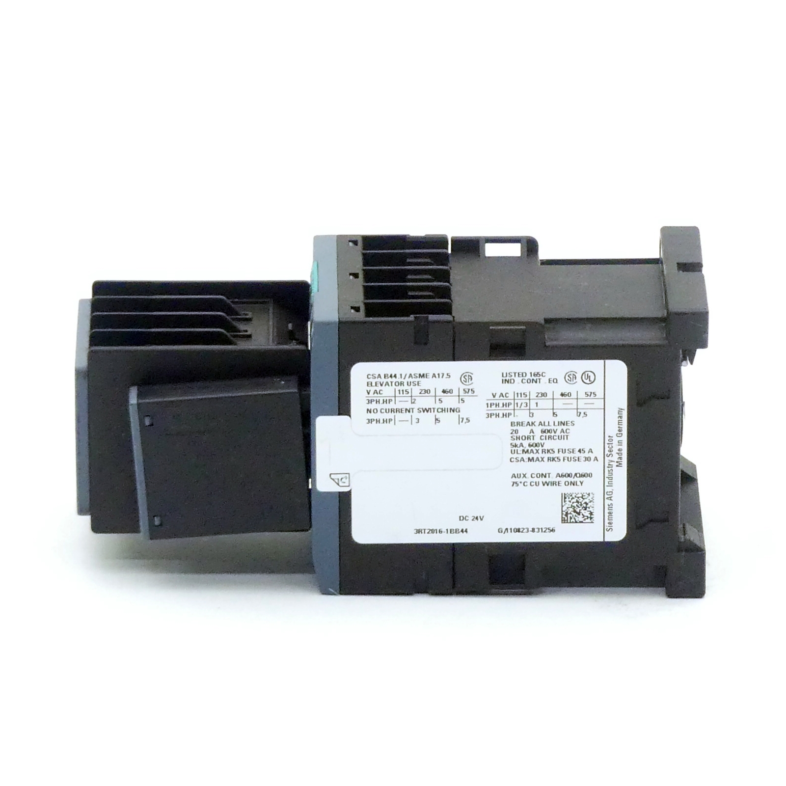 Power contactor 3RT2016-1BB44 