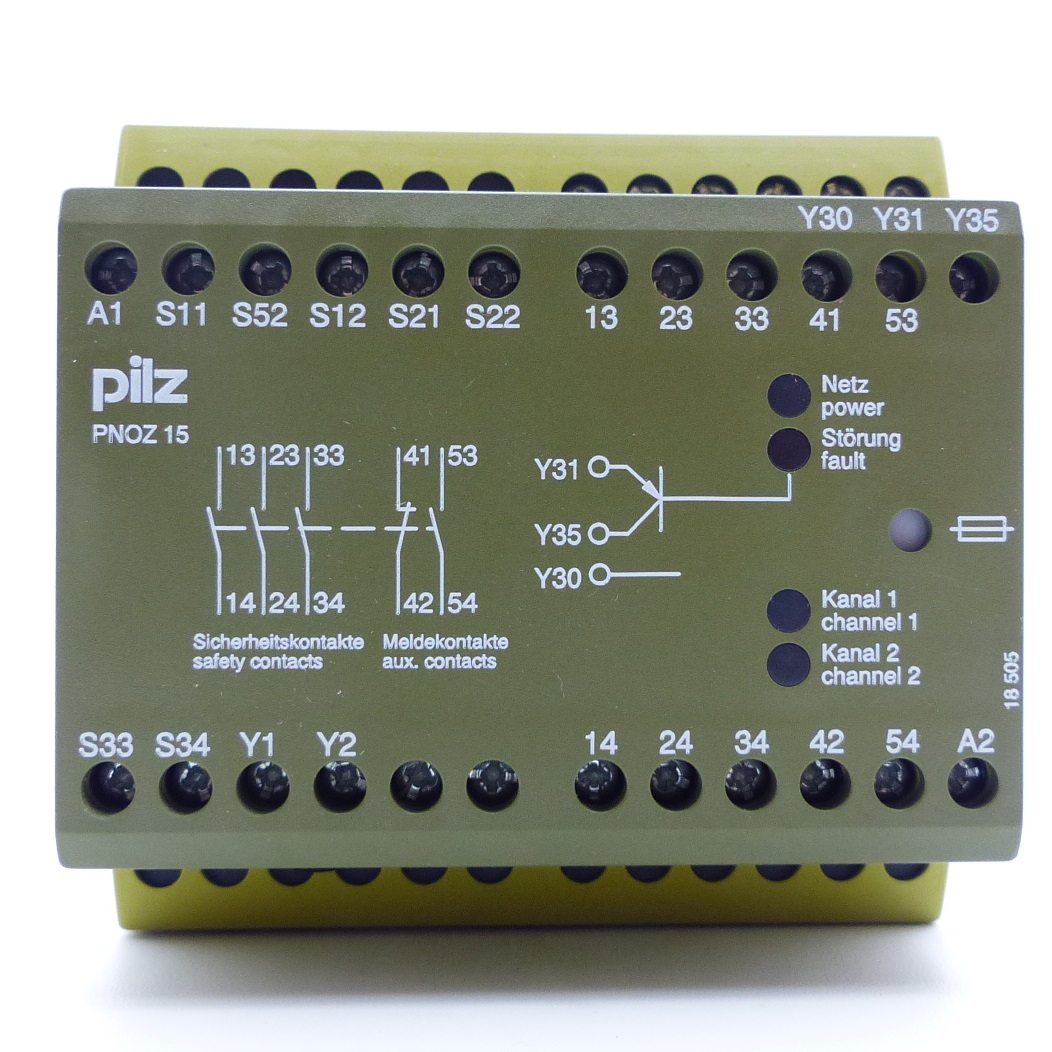 Safety Relay PNOZ 15 24VDC 3n/o 1n/o 1n/c 