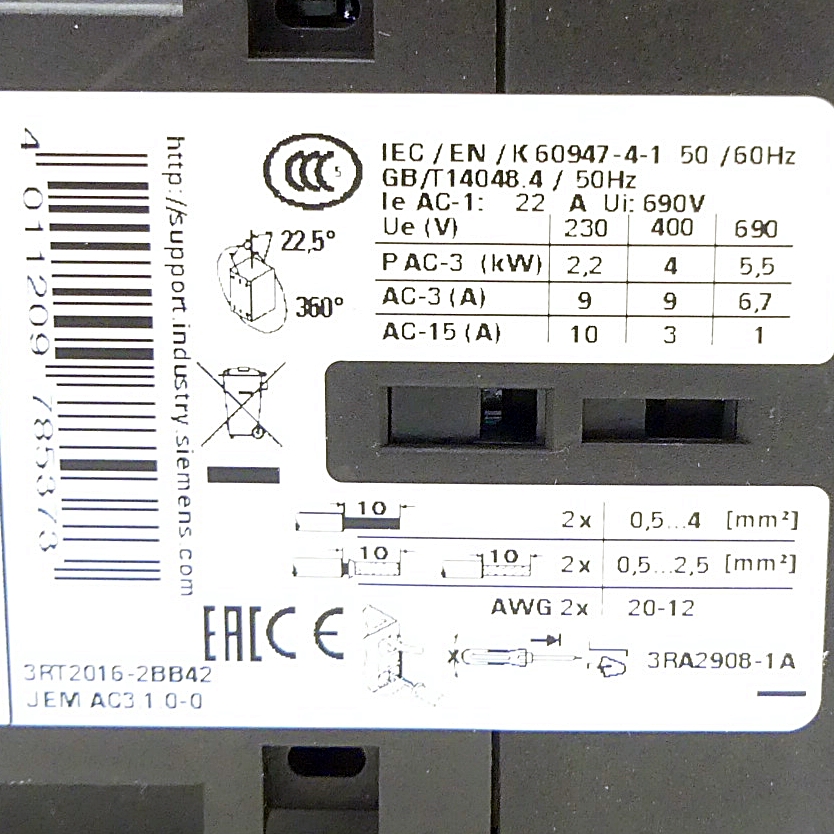 Contactor 3RT2016-2BB42 