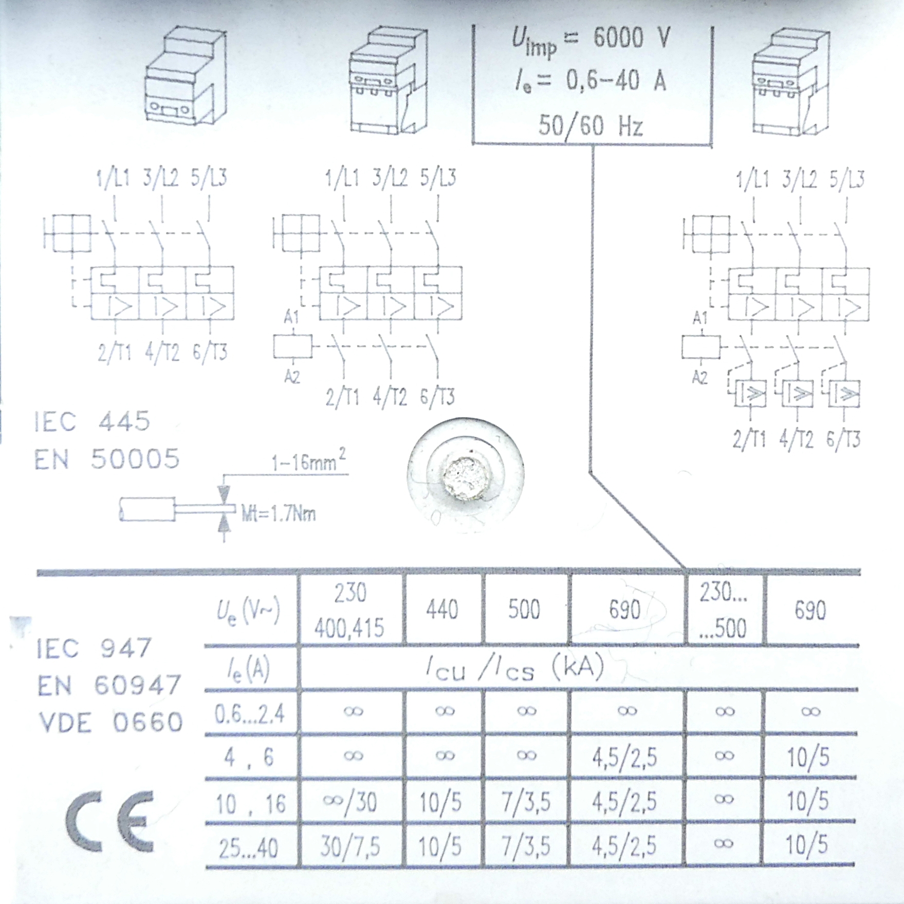 Motor protection switch with auxiliary contact 