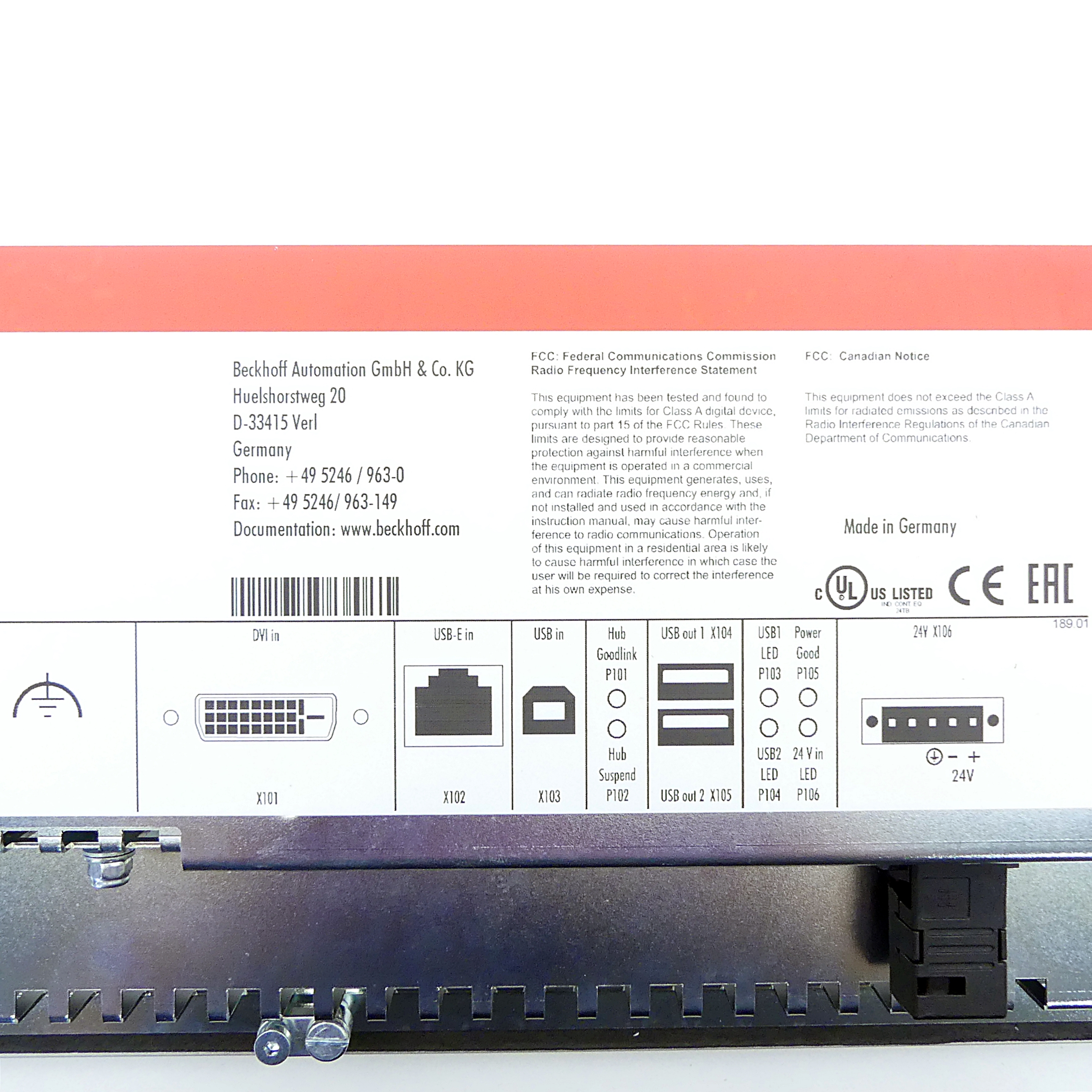 Einbau Control Panel 