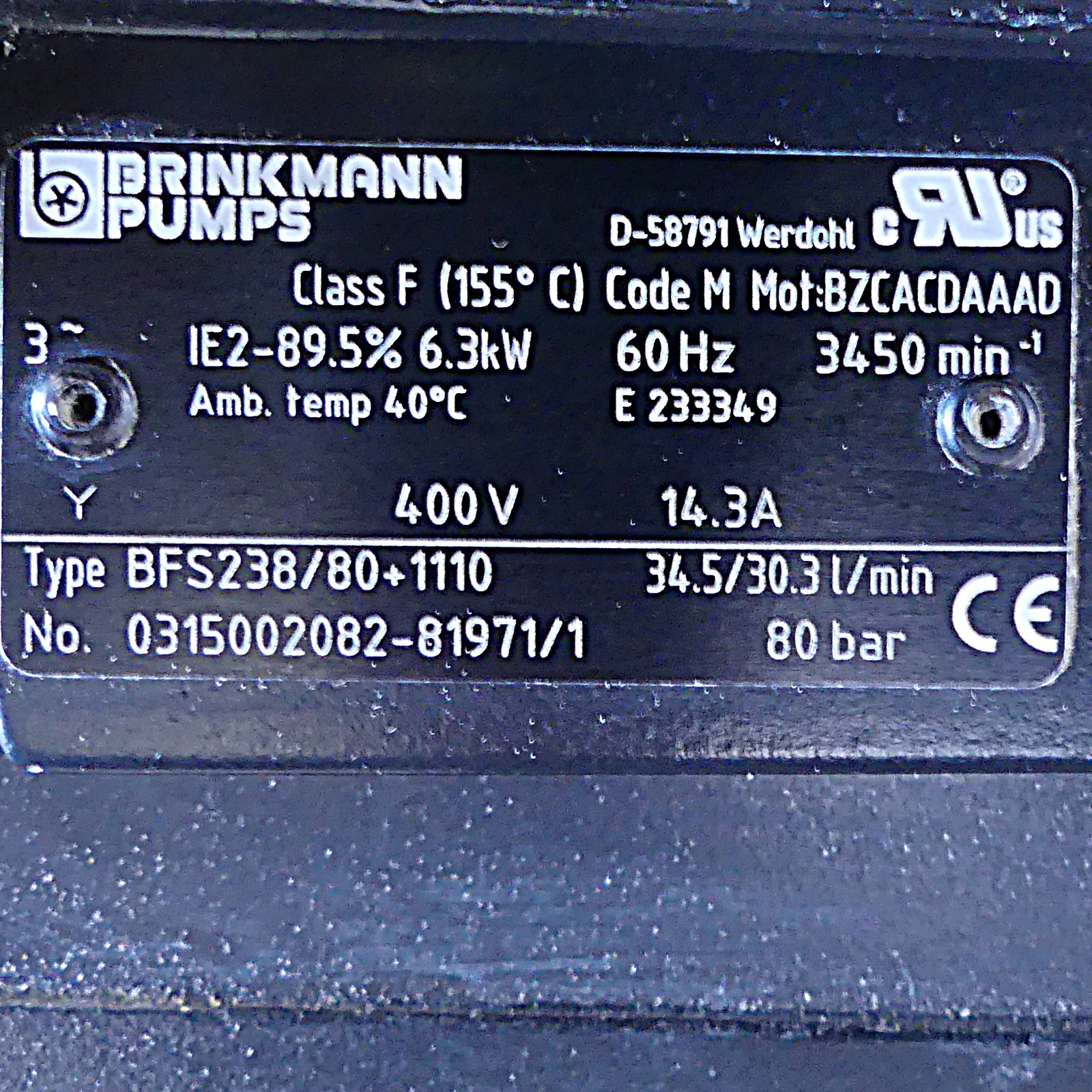 Schraubenspindelpumpe BFS238/80+1110 